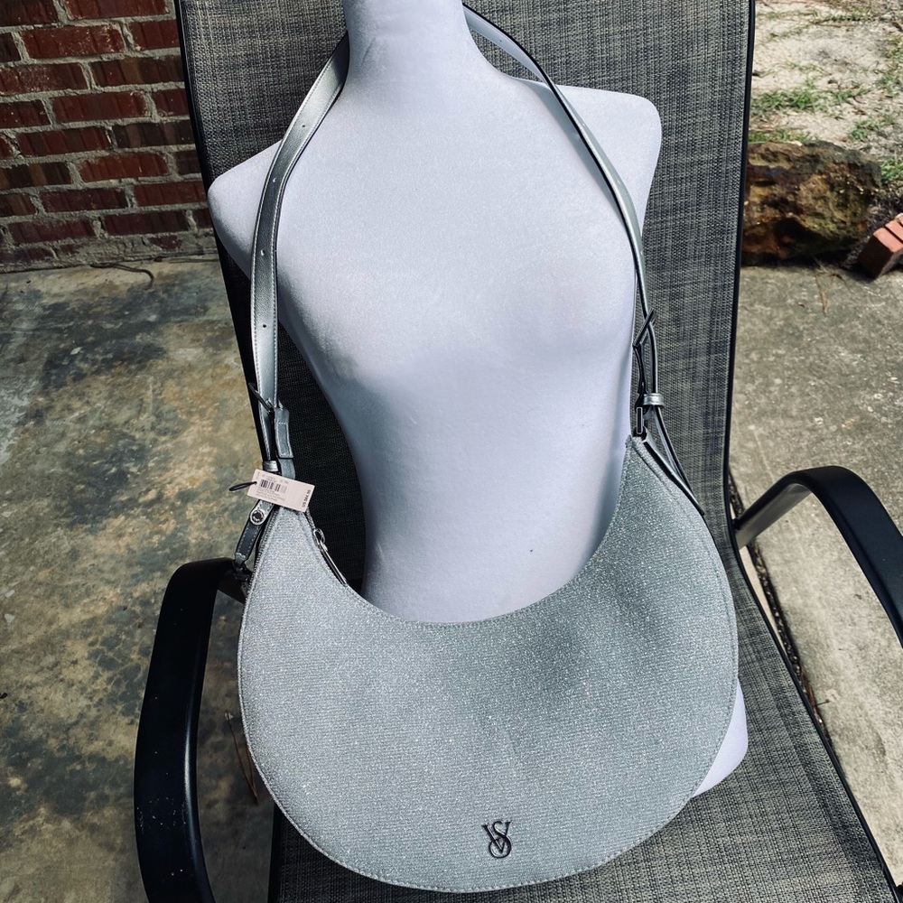 Victoria's Secret Silver Hobo Bag Sleek Design